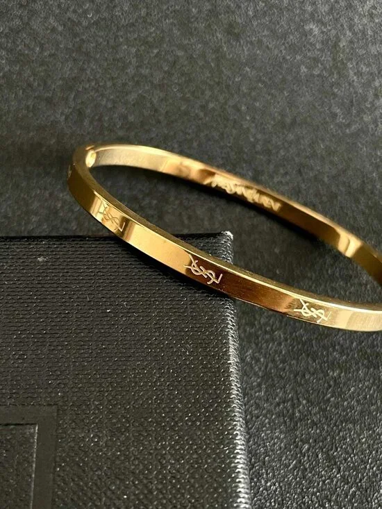 Yves Saint Laurent Engraved Letter Narrow Bangle - Picture 4 of 7